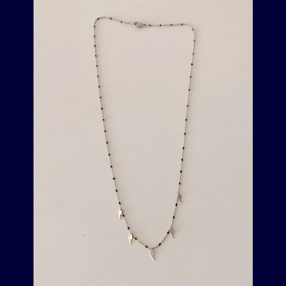 gold dainty lightning bolt necklace